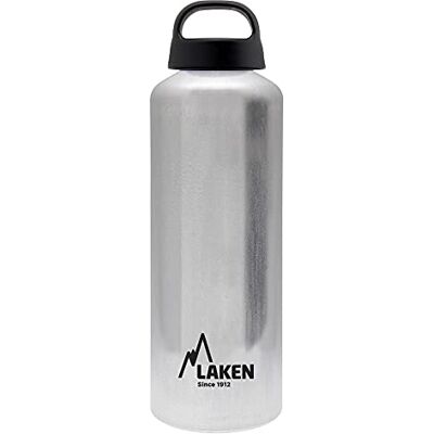 LAKEN Classic Aluminium drinkfles met brede opening en gesp, BPA-vrij, 750 ml, zilverkleurig LAKEN Classic Aluminium drinkfles met brede opening en gesp, BPA-vrij, 750 ml, zilverkleurig