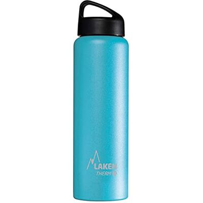 LAKEN klassieke thermische fles roestvrij staal 18/8, vacuümisolatie met dubbele wand en brede mond, lichtblauw, 1000 ml LAKEN klassieke thermische fles roestvrij staal 18/8, vacuümisolatie met dubbele wand en brede mond, lichtblauw, 1000 ml