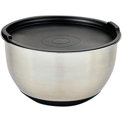 Kesper Mengkom met deksel, materiaal: roestvrij staal, kunststof, siliconen, afmetingen: Ø 26 cm, hoogte: 15 cm, kleur: zilver, zwart 90896 Kesper Mengkom met deksel, materiaal: roestvrij staal, kunststof, siliconen, afmetingen: Ø 26 cm, hoogte: 15 cm, kleur: zilver, zwart 90896