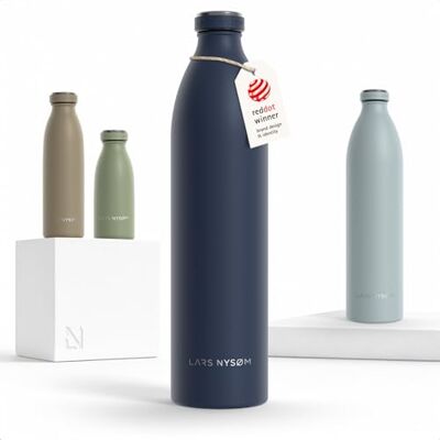 LARS NYSØM Drinkfles van roestvrij staal, 1500 ml, 1,5 l, geïsoleerde waterfles, waterdichte drinkfles voor sport, fiets (middernachtblauw, XL 1500 ml) LARS NYSØM Drinkfles van roestvrij staal, 1500 ml, 1,5 l, geïsoleerde waterfles, waterdichte drinkfles voor sport, fiets (middernachtblauw, XL 1500 ml)