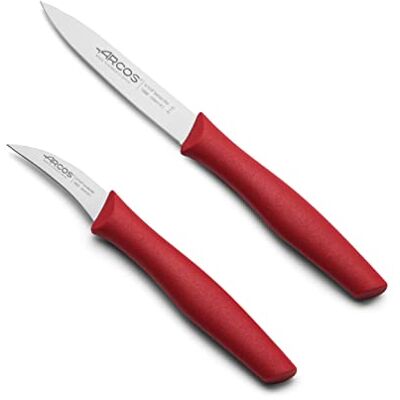 Arcos Serie Nova Paring messenset lemmet van roestvrij staal nitrum, handvat van polypropyleen, rood Arcos Serie Nova Paring messenset lemmet van roestvrij staal nitrum, handvat van polypropyleen, rood