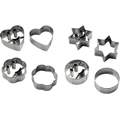 Zenker 42892 Set van 2 koekjessnijders, gezichtssnijder, koekjessnijder, roestvrij staal, zilver, 6 cm Zenker 42892 Set van 2 koekjessnijders, gezichtssnijder, koekjessnijder, roestvrij staal, zilver, 6 cm