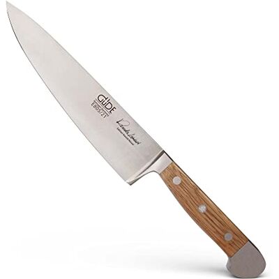 Güde Alfa eiken-serie, lemmetlengte 21 cm, koksmes van verchroomd staal, E805/21, koksmes 21 cm, eiken Güde Alfa eiken-serie, lemmetlengte 21 cm, koksmes van verchroomd staal, E805/21, koksmes 21 cm, eiken