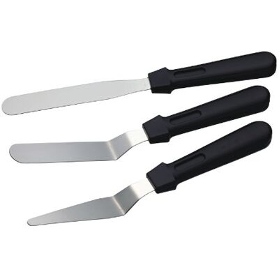 KitchenCraft – Set van 3 spatels voor cake, glazuur en decoratie, roestvrij staal KitchenCraft – Set van 3 spatels voor cake, glazuur en decoratie, roestvrij staal