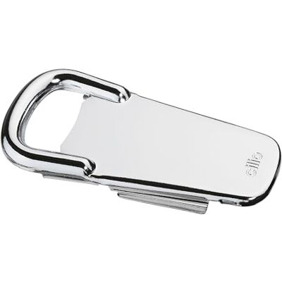 Cilio Multiplo Flesopener, verchroomd metaal, 3-in-1 flesopener voor capsules en schroefsluiting, sluiting voor capsuleflessen, rubberen inzetstuk, bieropener, lengte 8,5 cm Cilio Multiplo Flesopener, verchroomd metaal, 3-in-1 flesopener voor capsules en schroefsluiting, sluiting voor capsuleflessen, rubberen inzetstuk, bieropener, lengte 8,5 cm