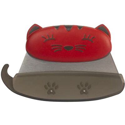 KUHN RIKON Kinderkitchen kattenmes voor kinderen, rood en grijs, 12,7 x 7,6 cm KUHN RIKON Kinderkitchen kattenmes voor kinderen, rood en grijs, 12,7 x 7,6 cm