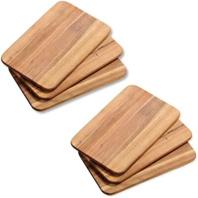 Kesper Set van 6 snijplanken van acaciahout voor dagelijks gebruik, ideaal voor het serveren van levensmiddelen Kesper Set van 6 snijplanken van acaciahout voor dagelijks gebruik, ideaal voor het serveren van levensmiddelen