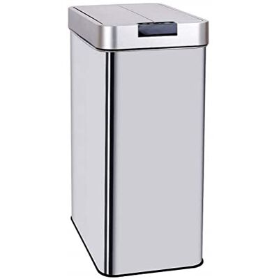 KITCHEN MOVE Automatische afvalemmer voor de keuken, 70 l, Silverlake, roestvrij staal, met ringen, vlinderopening, grote capaciteit KITCHEN MOVE Automatische afvalemmer voor de keuken, 70 l, Silverlake, roestvrij staal, met ringen, vlinderopening, grote capaciteit