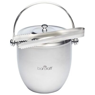 Bar Craft KitchenCraft Barcraft roestvrijstalen ijsemmer met deksel en tang, in geschenkdoos, zilver, 1,85 liter Bar Craft KitchenCraft Barcraft roestvrijstalen ijsemmer met deksel en tang, in geschenkdoos, zilver, 1,85 liter