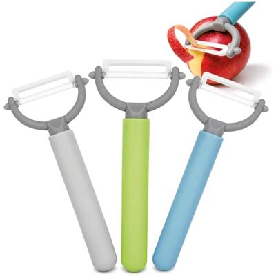 com-four ® 3 x dunschiller met keramisch lemmet voor groenten en fruit com-four ® 3 x dunschiller met keramisch lemmet voor groenten en fruit