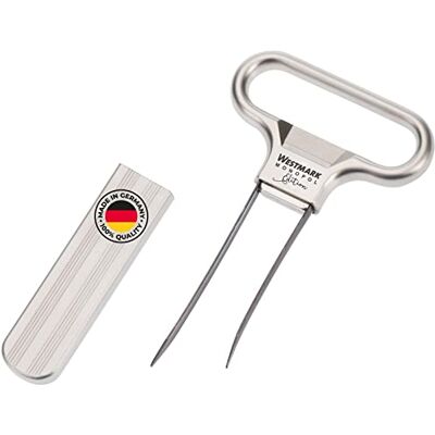Westmark Kurkentrekker voor strippen en kurken, met flesopener, gegoten zink, Ah-So-staal, mat zilver 62853380 Westmark Kurkentrekker voor strippen en kurken, met flesopener, gegoten zink, Ah-So-staal, mat zilver 62853380