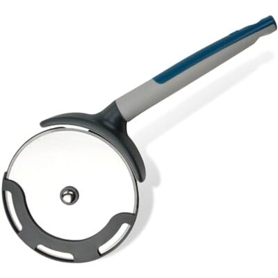 Tasty Pizzabroodje XXL pizzasnijder, groot gereedschap voor het serveren en eten van perfecte pizzaschijven van roestvrij staal, afmetingen: 25 x 11 cm, kleur: koud donkerblauw, zwart Tasty Pizzabroodje XXL pizzasnijder, groot gereedschap voor het serveren en eten van perfecte pizzaschijven van roestvrij staal, afmetingen: 25 x 11 cm, kleur: koud donkerblauw, zwart
