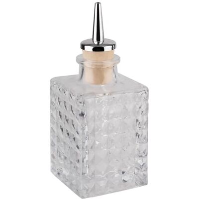 APS 93359 Bittere glazen fles met kurk-schenktuit, roestvrij staal, 0,1 liter APS 93359 Bittere glazen fles met kurk-schenktuit, roestvrij staal, 0,1 liter