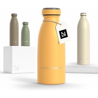 LARS NYSØM Drinkfles van roestvrij staal, 350 ml, 0,35 l, geïsoleerde waterfles, waterdichte drinkfles voor sport, fiets, kinderen (mosterdgeel, 350 ml) LARS NYSØM Drinkfles van roestvrij staal, 350 ml, 0,35 l, geïsoleerde waterfles, waterdichte drinkfles voor sport, fiets, kinderen (mosterdgeel, 350 ml)