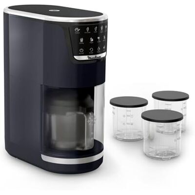 Moulinex Dolci IJsmachine, 10 programma's, 3 kommen, 1,4 l, nachtblauw Voor het bereiden van ijs, sorbets, gelato, slushakes, milkshakes, cocktails Perfecte resultaten Automatische reiniging Moulinex Dolci IJsmachine, 10 programma's, 3 kommen, 1,4 l, nachtblauw Voor het bereiden van ijs, sorbets, gelato, slushakes, milkshakes, cocktails Perfecte resultaten Automatische reiniging