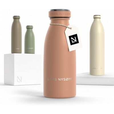 LARS NYSØM Drinkfles van roestvrij staal, 350 ml, 0,35 l, geïsoleerde waterfles, waterdichte drinkfles voor sport, fiets, kinderen (blush roze, 350 ml) LARS NYSØM Drinkfles van roestvrij staal, 350 ml, 0,35 l, geïsoleerde waterfles, waterdichte drinkfles voor sport, fiets, kinderen (blush roze, 350 ml)
