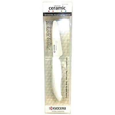 Kyocera keramisch mes, schilmes, 7,5 cm lemmet, zirkonia keramisch mes, handgeslepen, extreem scherp, vaatwasmachinebestendig, wit handvat, FK-075 WH-WH Kyocera keramisch mes, schilmes, 7,5 cm lemmet, zirkonia keramisch mes, handgeslepen, extreem scherp, vaatwasmachinebestendig, wit handvat, FK-075 WH-WH