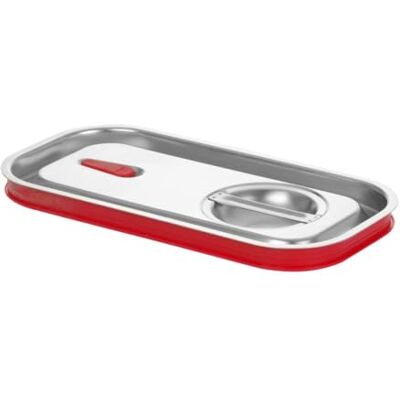 HENDI Gastronorm deksel, voor container, bak, GN 1/3, met siliconen rand, luchtdrukventiel, luchtdichte sluiting, hittebestendigheid van -40 ° tot 300 °C, 325 x 176 mm, roestvrij staal HENDI Gastronorm deksel, voor container, bak, GN 1/3, met siliconen rand, luchtdrukventiel, luchtdichte sluiting, hittebestendigheid van -40 ° tot 300 °C, 325 x 176 mm, roestvrij staal