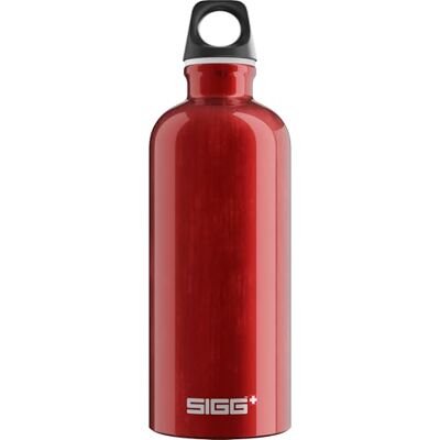 Sigg Traveller Red drinkfles (0,6 l), lekvrije en lekvrije drinkfles, vederlichte drinkfles van aluminium Sigg Traveller Red drinkfles (0,6 l), lekvrije en lekvrije drinkfles, vederlichte drinkfles van aluminium