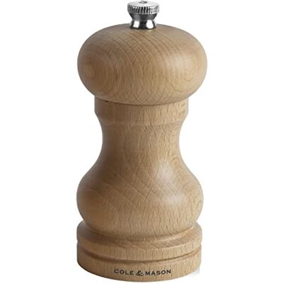 Cole & Mason Capstan zoutmolen van beukenhout, verstelbare molen van keramiek, natuurlijk licht hout, 120 mm, incl. 1 molen, HA0425P Cole & Mason Capstan zoutmolen van beukenhout, verstelbare molen van keramiek, natuurlijk licht hout, 120 mm, incl. 1 molen, HA0425P