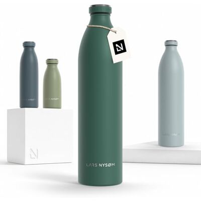 LARS NYSØM Drinkfles van roestvrij staal, 1500 ml, 1,5 l, geïsoleerde waterfles, waterdichte drinkfles voor sport, fiets, kinderen (dennengroen, XL 1500 ml) LARS NYSØM Drinkfles van roestvrij staal, 1500 ml, 1,5 l, geïsoleerde waterfles, waterdichte drinkfles voor sport, fiets, kinderen (dennengroen, XL 1500 ml)