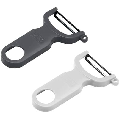 KUHN RIKON Originele Swiss Peeler, set van 2, grijs en wit, kunststof, grijs en wit KUHN RIKON Originele Swiss Peeler, set van 2, grijs en wit, kunststof, grijs en wit