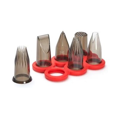 DE BUYER CREATIEVE SET: 6 Tritan-spuitmonden met houder 16,5 x 8,5 x 7 cm - DE BUYER CREATIEVE SET: 6 Tritan-spuitmonden met houder 16,5 x 8,5 x 7 cm -