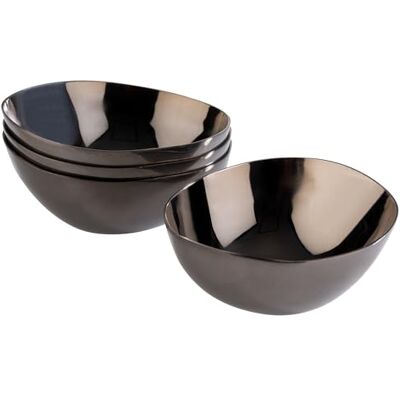 APS Pebbles 40791 Set van 4 roestvrijstalen kommen met PVD-coating 6,5 x 6 cm, hoogte 2,5 cm, bronslook APS Pebbles 40791 Set van 4 roestvrijstalen kommen met PVD-coating 6,5 x 6 cm, hoogte 2,5 cm, bronslook