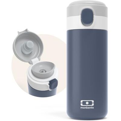 monbento Isotherme fles MB Pop Infinity 360 ml lekvrij houdt dranken tot 12 uur warm / koud kleine waterfles voor kinderen school / park of handtas blauw monbento Isotherme fles MB Pop Infinity 360 ml lekvrij houdt dranken tot 12 uur warm / koud kleine waterfles voor kinderen school / park of handtas blauw