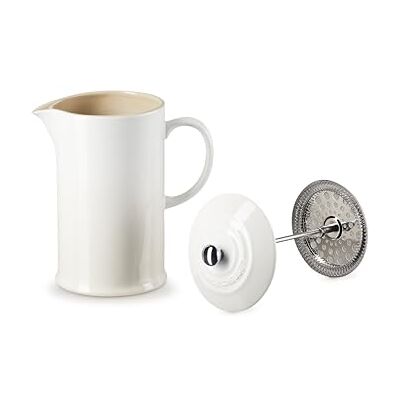 Le Creuset Koffiezetapparaat met roestvrijstalen zuiger, 1 l, keramiek, meringue, Le Creuset Koffiezetapparaat met roestvrijstalen zuiger, 1 l, keramiek, meringue,