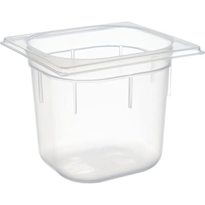 APS 82140 GN 1/6 container van polypropyleen met literschaal, 17, 6 x 16, 2 x 15 cm, 2,2 liter APS 82140 GN 1/6 container van polypropyleen met literschaal, 17, 6 x 16, 2 x 15 cm, 2,2 liter