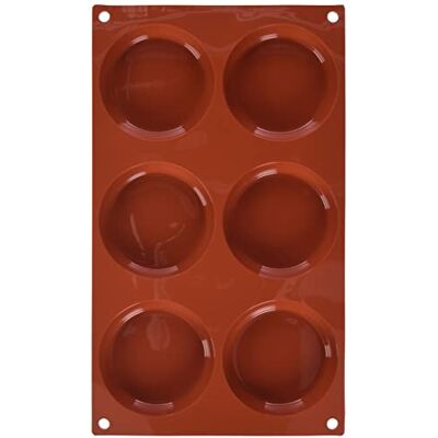 silikomart 20.047.00.0060 SF047 bakvorm, 6 bakjes, siliconen, terracotta antiaanbaklaag, 1 taartvorm, Ø 80 h 18 mm, gemaakt in Italië silikomart 20.047.00.0060 SF047 bakvorm, 6 bakjes, siliconen, terracotta antiaanbaklaag, 1 taartvorm, Ø 80 h 18 mm, gemaakt in Italië