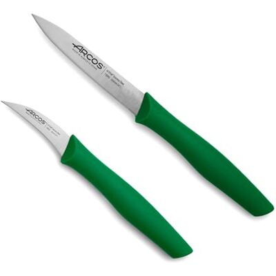 Arcos Schillmessenset van roestvrij staal, ergonomische handgreep van polypropyleen, voor fruit, groenten en buizen, groen, serie Nova Arcos Schillmessenset van roestvrij staal, ergonomische handgreep van polypropyleen, voor fruit, groenten en buizen, groen, serie Nova