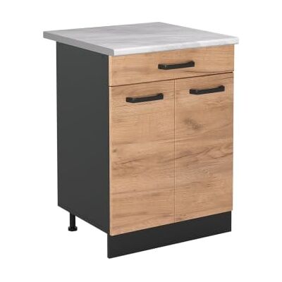 Vicco Meuble bas de cuisine "R-Line", Chêne doré/Anthracite 60 cm Vicco Meuble bas de cuisine "R-Line", Chêne doré/Anthracite 60 cm
