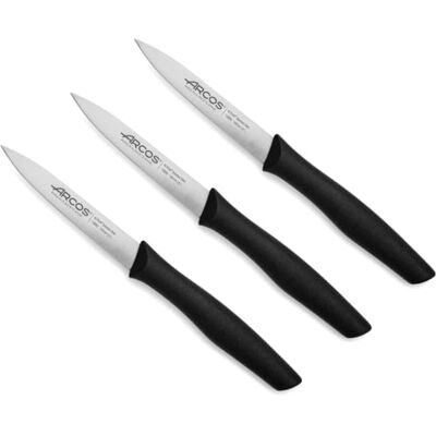 Arcos Serie Nova Set van 3 steekmessen – schilmes – roestvrij staal nitrum – lemmet van 100 mm – zwart Arcos Serie Nova Set van 3 steekmessen – schilmes – roestvrij staal nitrum – lemmet van 100 mm – zwart