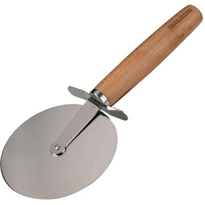 Fackelmann XXL pizzasnijder voor pizza en gevlamde taarten, pizzawiel met scherp lemmet van roestvrij staal, pizzasnijder met ergonomisch handvat van beukenhout, ca. 23 cm Fackelmann XXL pizzasnijder voor pizza en gevlamde taarten, pizzawiel met scherp lemmet van roestvrij staal, pizzasnijder met ergonomisch handvat van beukenhout, ca. 23 cm