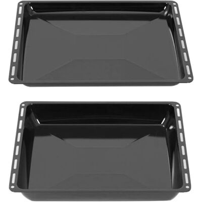 ICQN Set geëmailleerde ovenplaten, 45,5 x 37,5 cm, 1 braadslee 3 cm + 1 braadslee 6 cm, compatibel met Bosch, Siemens, Constructa ICQN Set geëmailleerde ovenplaten, 45,5 x 37,5 cm, 1 braadslee 3 cm + 1 braadslee 6 cm, compatibel met Bosch, Siemens, Constructa