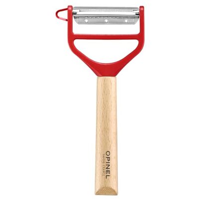 OPINEL T-Duo dunschiller van rood hout voor het schillen van groenten en het bereiden van Juliennes 254621 OPINEL T-Duo dunschiller van rood hout voor het schillen van groenten en het bereiden van Juliennes 254621