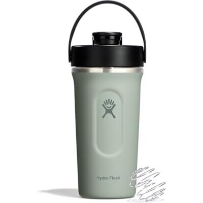 Hydro Flask Insulated Shaker Bottle 709 ml (24 oz) voor smoothies, eiwitdranken en voedingssupplementen agave Hydro Flask Insulated Shaker Bottle 709 ml (24 oz) voor smoothies, eiwitdranken en voedingssupplementen agave