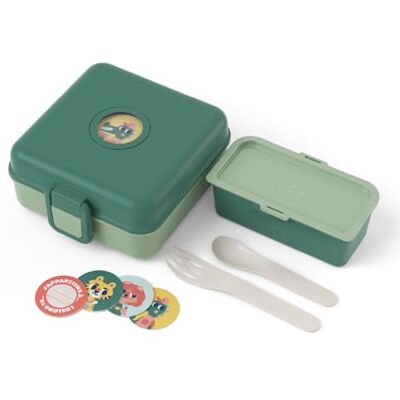 monbento Lunchbox voor kinderen met vakken Snacky bosgroen Kinderbroodtrommel voor hele sandwiches Inclusief bestek Gepersonaliseerde lunchbox voor kinderen Ideaal voor monbento Lunchbox voor kinderen met vakken Snacky bosgroen Kinderbroodtrommel voor hele sandwiches Inclusief bestek Gepersonaliseerde lunchbox voor kinderen Ideaal voor