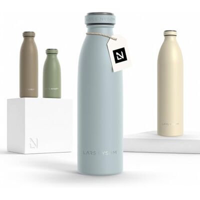 LARS NYSØM Drinkfles van roestvrij staal, 500 ml, 0,5 l, geïsoleerde waterfles, waterdichte drinkfles voor sport, fiets, kinderen (hemelsblauw, 500 ml) LARS NYSØM Drinkfles van roestvrij staal, 500 ml, 0,5 l, geïsoleerde waterfles, waterdichte drinkfles voor sport, fiets, kinderen (hemelsblauw, 500 ml)
