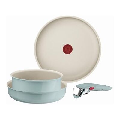 Tefal L828S404 Ingenio Serenity, 4-delige kookgerei, standaard editie, antiaanbaklaag, veilige afneembare handgreep, stapelbaar design, eucalyptus Lot casserole et poêle avec poignée brevetée sécurisée Revêtement antiadhésif pour cuisson avec peu de mat Tefal L828S404 Ingenio Serenity, 4-delige kookgerei, standaard editie, antiaanbaklaag, veilige afneembare handgreep, stapelbaar design, eucalyptus Lot casserole et poêle avec poignée brevetée sécurisée Revêtement antiadhésif pour cuisson avec peu de mat