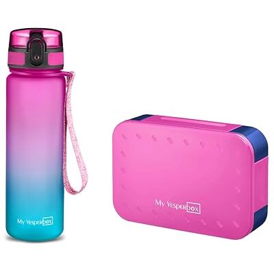 My Vesperbox Mini Lite Set Bento Box en drinkfles 750 ml Lunchbox met variabele vakken Lunchbox voor kinderen Lekvrij BPA-vrij Ideaal voor school en school My Vesperbox Mini Lite Set Bento Box en drinkfles 750 ml Lunchbox met variabele vakken Lunchbox voor kinderen Lekvrij BPA-vrij Ideaal voor school en school