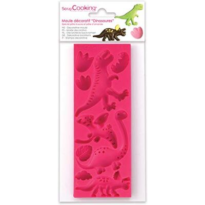 ScrapCooking 3449 dinosaurusvorm, pasta, siliconen, roze, 21,7 x 9,5 x 0,8 cm ScrapCooking 3449 dinosaurusvorm, pasta, siliconen, roze, 21,7 x 9,5 x 0,8 cm