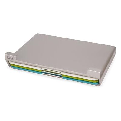 Joseph Joseph Folio Slim Set van 3 snijplanken met opbergtas onder de plank, antislip, meerkleurig, groot Joseph Joseph Folio Slim Set van 3 snijplanken met opbergtas onder de plank, antislip, meerkleurig, groot