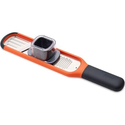 Joseph Joseph Handi-Grate 2-in-1 mini-rasp en snijder, roestvrijstalen messen geslepen als scheerapparaten voor raspen en snijden, oranje Joseph Joseph Handi-Grate 2-in-1 mini-rasp en snijder, roestvrijstalen messen geslepen als scheerapparaten voor raspen en snijden, oranje