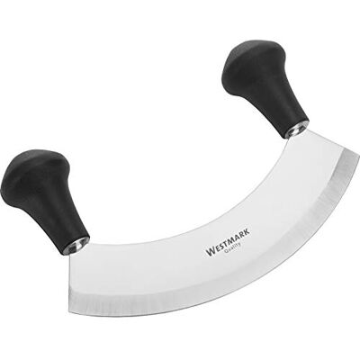 Westmark Hakmolen/kruidenmes en pizzasnijder met 1 mes, lengte: 17 cm, roestvrij staal/kunststof, zilver/zwart, 12932270 Westmark Hakmolen/kruidenmes en pizzasnijder met 1 mes, lengte: 17 cm, roestvrij staal/kunststof, zilver/zwart, 12932270