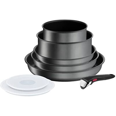 Tefal Ingenio Daily Chef On kookgerei, 8 p, stapelbaar, duurzaam, duurzaam, gemakkelijk te reinigen, antiaanbaklaag, gezond koken, veilig gereedschap, gemaakt in Frankrijk, inductie L7619202 grijs Tefal Ingenio Daily Chef On kookgerei, 8 p, stapelbaar, duurzaam, duurzaam, gemakkelijk te reinigen, antiaanbaklaag, gezond koken, veilig gereedschap, gemaakt in Frankrijk, inductie L7619202 grijs