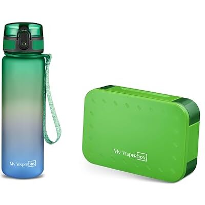 My Vesperbox Mini Lite Set Bento Box en drinkfles 500 ml Lunchbox met variabele vakken Lunchbox voor kinderen Lekvrij BPA-vrij Ideaal voor school en school My Vesperbox Mini Lite Set Bento Box en drinkfles 500 ml Lunchbox met variabele vakken Lunchbox voor kinderen Lekvrij BPA-vrij Ideaal voor school en school