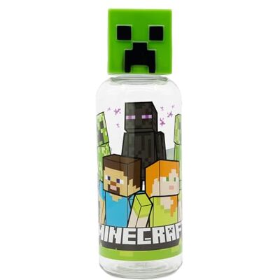 Stor Minecraft Bouteille d'eau réutilisable en plastique pour enfants avec bouchon 3D 560 ml Stor Minecraft Bouteille d'eau réutilisable en plastique pour enfants avec bouchon 3D 560 ml